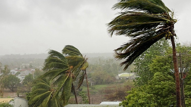 Le cyclone Chido touchant terre près de Pemba, dans le nord du Mozambique, le 17 décembre 2024.