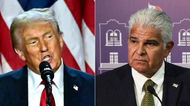 Le nouveau président américain Donald Trump et le président du Panama Jose Raul Mulino.