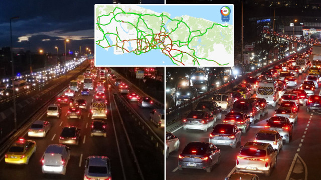 Megakent İstanbul'da iş çıkış saatiyle birlikte şehrin kilit güzergahlarında trafik yoğunluğu yaşandı.