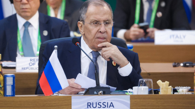 Le ministre russe des Affraires étrangères, Serguei Lavrov, lors du sommet du G20 à Rio de Janeiro, le 18 novembre 2024.