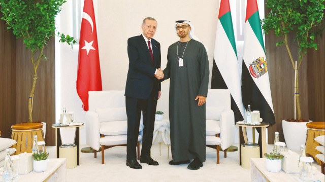 Cumhurbaşkanı Recep Tayyip Erdoğan, BAE Devlet Başkanı Şeyh Muhammed Bin Zayed Al Nahyan.