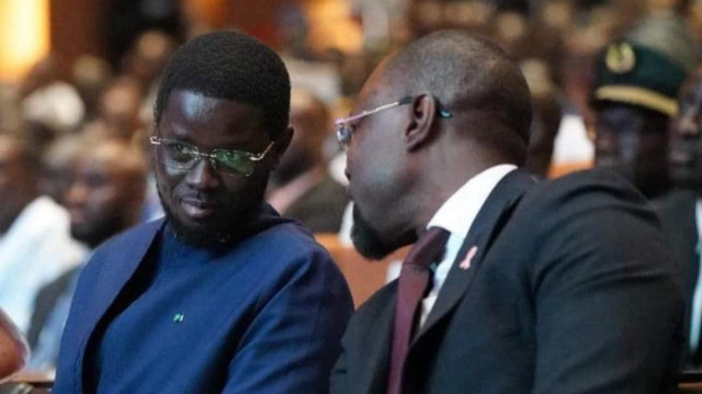 Le Président de la République du Sénégal, Bassirou Diomaye Faye (G), et le Premier Ministre Ousmane Sonko (D).