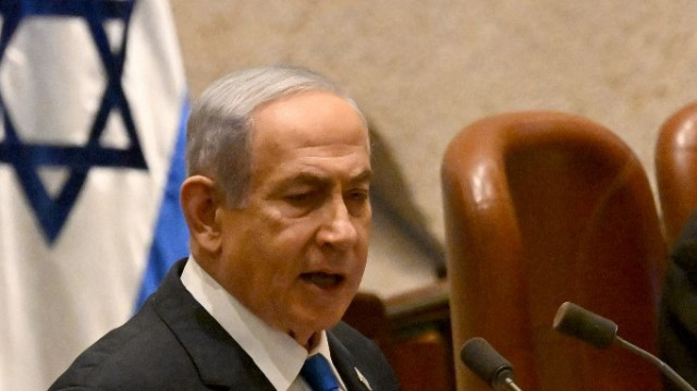 Le Premier ministre israélien Benjamin Netanyahu s'exprime lors de l'ouverture de la 25e session du Parlement à Jérusalem, le 28 octobre 2024.