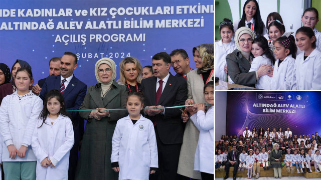 Emine Erdoğan, Altındağ'da Yazar Alev Alatlı'nın adı verilen bilim merkezinin açılışını yaptı.