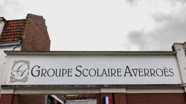 L'entrée du lycée Averroes à Lille, dans le nord de la France.