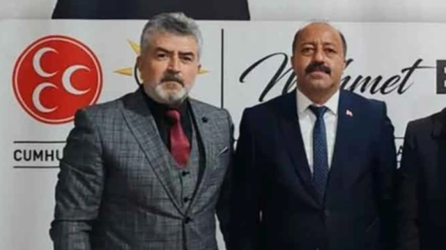 Ayhan Dinçer'den (solda) Cumhur İttifakı adayına destek.