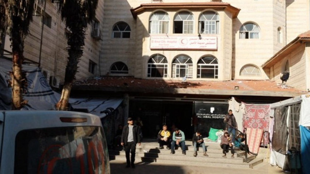 L'hôpital Al Amal à Khan Younès dans la bande de Gaza.