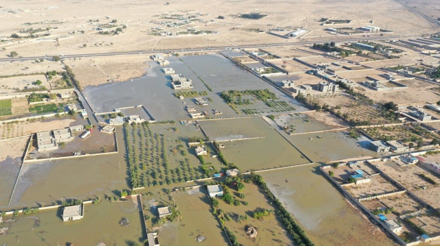 Des images aériennes montrent des concessions inondées par la montée des eaux à Zliten, en Libye.
