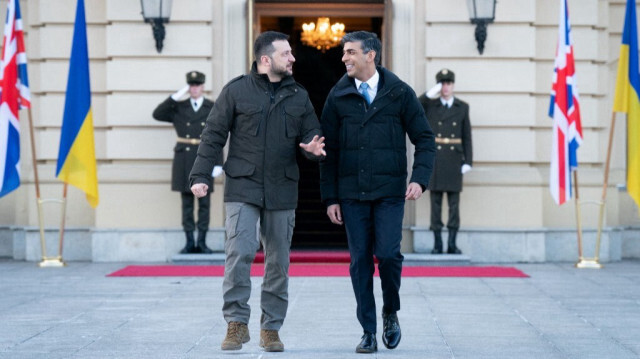 Le président ukrainien, Volodymyr Zelensky et le Premier ministre britannique, Rishi Sunak.