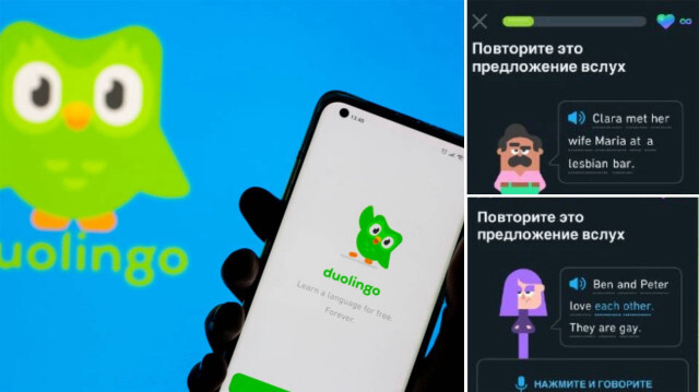 Duolingo, platformdaki diyaloglardan birinde çocuklara sapkın eşcinsel propagandası yapılıyor.