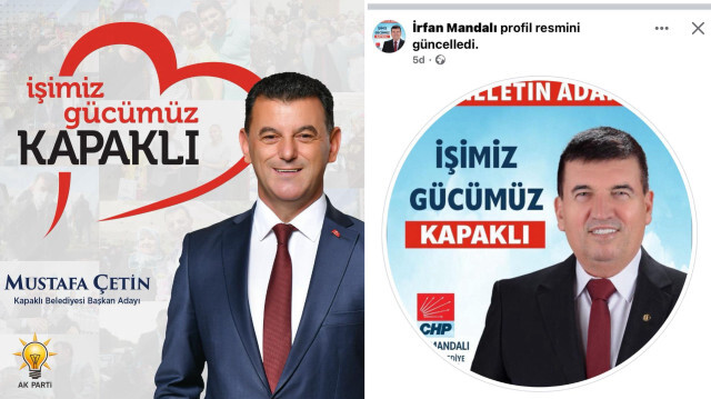 CHP Kapaklı Belediye Başkan Adayı'nın kullandığı sloganın, AK Partili Belediye Başkanı'nın yıllardır kullandığı slogan olduğu ortaya çıktı.