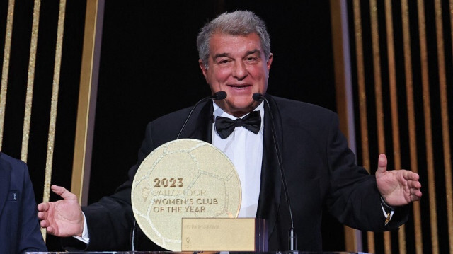 Le président espagnol du FC Barcelone, Joan Laporta, lors de la cérémonie de remise du Ballon d'Or France Football 2023, au Théâtre du Châtelet à Paris le 30 octobre 2023.