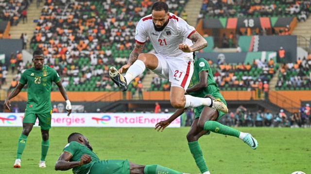 L'attaquant cap-verdien, Tiago Manuel Dias Correia, surnommé "Bebé", lors du match de football des huitièmes de finale de la CAN 2024 entre le Cap-Vert et la Mauritanie, au Stade Félix Houphouët-Boigny, à Abidjan, le 29 janvier 2024.
