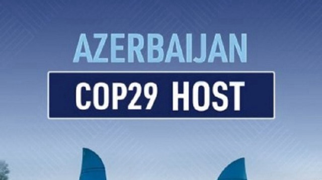 Logo de la COP29 qui se tiendra en 2024 à Baku, en Azerbaïdjan.