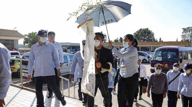 Parents des victimes chinoises, qui sont mortes après que leur bateau ait chaviré près de l'île de Kinmen administrée par Taipei. Taïwan a appelé Pékin à "être rationnel" le 20 février.