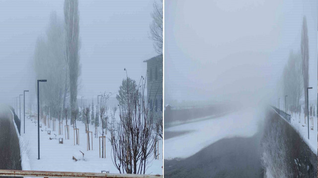 Ardahan'da gece geç saatlerde başlayan sis etkisini uzun süre gösterdi