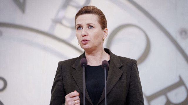 La Première ministre danoise, Mette Frederiksen s'exprime lors de la conférence de presse à Copenhague, au Danemark, le 22 février 2024.