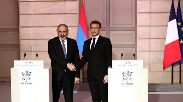 Le Premier ministre d'Arménie, Nikol Pashinian et le président français, Emmanuel Macron.