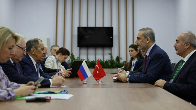 Turkish Foreign Minister Hakan Fidan and Russian Foreign Minister Sergey Lavrov hold a meeting as they attend G20 Foreign Ministers Meeting in Rio de Janeiro, Brazil on February 22, 2024.