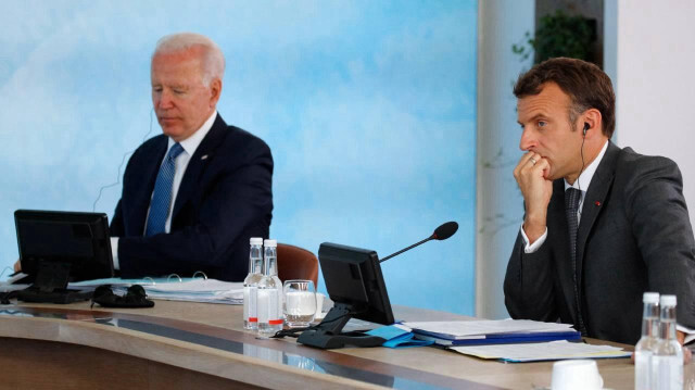 Fransa Cumhurbaşkanı Emmanuel Macron ve ABD Başkanı Joe Biden.