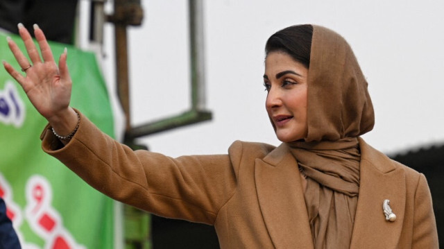  La fille de Nawaz Sharif, Maryam Nawaz Sharif, arrive pour faire vœu en tant que première femme ministre en chef à l'Assemblée du Pendjab à Lahore le 26 février 2024.