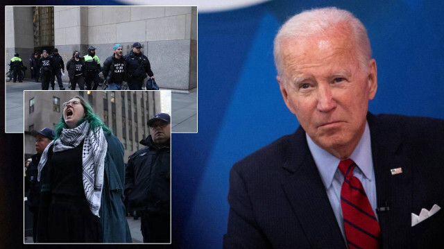 New York'ta, Biden'ı protesto eden 50'ye yakın protestocu gözaltına alındı