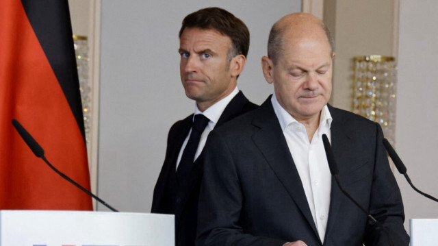 Le président français, Emmanuel Marcon et son homologue allemand, Olaf Scholz.