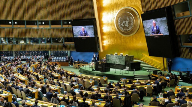 Le secrétaire général de l'ONU, Antonio Guterres, s'exprime lors d'une cérémonie à l'occasion de la Journée internationale de commémoration de l'Holocauste au siège de l'ONU à New York, le 26 janvier 2024.