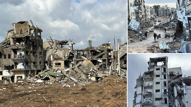 <p>Haftalarca devam eden İsrail bombardımanı, kentin mahallelerini moloz ve kül yığınına çevirdi.&nbsp;</p>