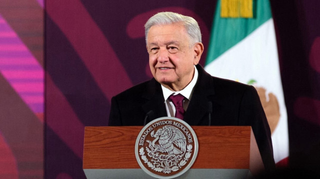 Le président mexicain Andres Manuel Lopez Obrador, lors d'une conférence de presse au Palais national de Mexico le 29 janvier 2024.