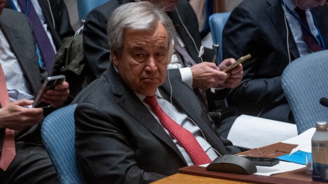 Le secrétaire général des Nations Unies, Antonio Guterres, assiste à une réunion du Conseil de sécurité des Nations Unies (CSNU) sur le Moyen-Orient, le 23 janvier 2024 à New York. 