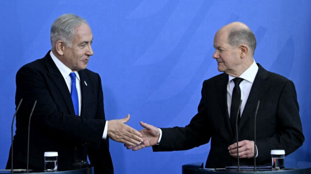 Le Premier ministre israélien, Benyamin Netanyahu et le chancelier allemand, Olaf Scholz.