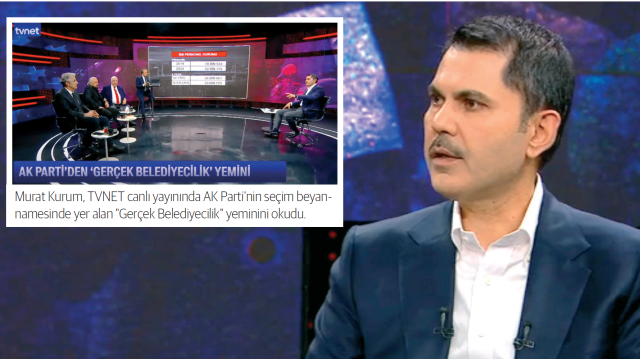 Murat Kurum TVNET yayınında soruları cevapladı.
