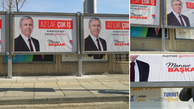 Mansur Yavaş'ın, Turgut Altınok'un seçim afişlerini engellemesi dikkat çekti.