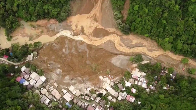 Un glissement de terrain dans la province de Davao de Oro sur l'île de Mindanao dans le sud des Philippines le 7 février.