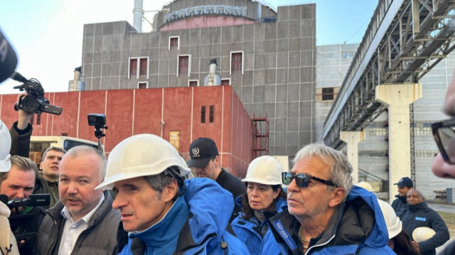 Le directeur général de l'Agence internationale de l'énergie atomique (AIEA), Rafael Grossi, visite la centrale nucléaire de Zaporizhzhia, contrôlée par la Russie, dans le sud de l'Ukraine.