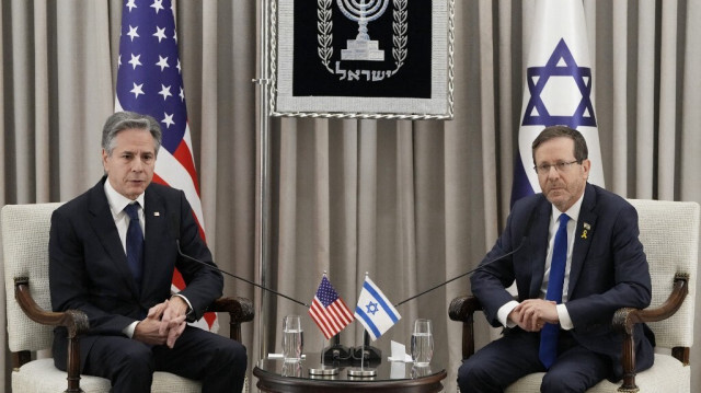 Le secrétaire d'État américain, Antony Blinken et le président israélien, Isaac Herzog.