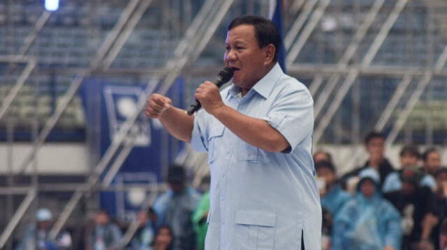 Le ministre indonésien de la Défense et candidat à la présidence Prabowo Subianto à Bandung, Java occidental, le 8 février 2024.