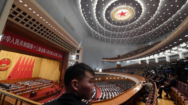 La session d'ouverture de l'Assemblée populaire nationale à la Grande Salle du Peuple à Pékin.