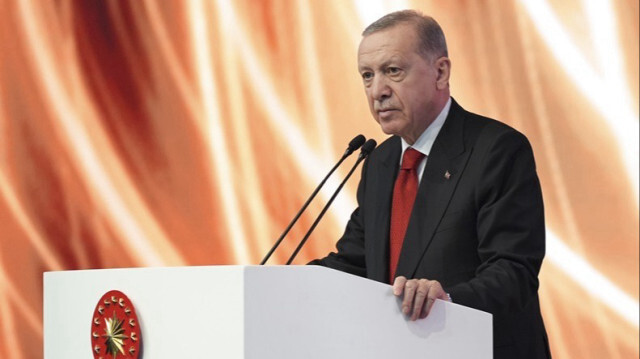 Le Président turc, Recep Tayyip Erdogan, s'exprime lors de la cérémonie d'ouverture du Forum diplomatique d'Antalya (ADF) en Turkiye , le 1er mars 2024.