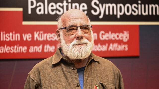 Jeff Halper, directeur du comité israélien contre les démolitions de logements, sont intervenus lors du "Symposium sur la Palestine" organisé par l'Université Ibn Haldun à Istanbul en Turkiye, le 01 mars 2024.