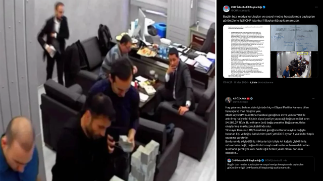 İmamoğlu'nun kasaı Fatih Keleş'in deste deste para saydığı anlara ait kamera görüntüsü.