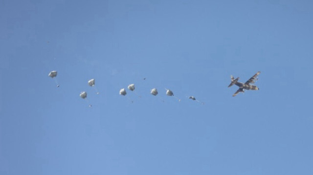 Les forces armées jordaniennes ont effectué 7 largages aériens dans la Bande de Gaza, le 11 mars 2024.