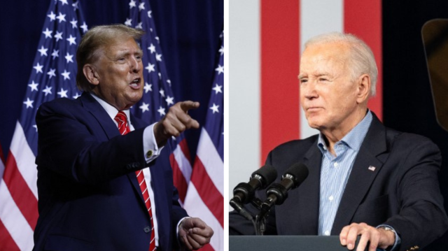 L'ancien et l'actuel président des États-Unis, Donald Trump et Joe Biden.
