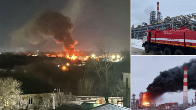 Rusya'ya İHA saldırısı: 2 tesiste yangın çıktı

