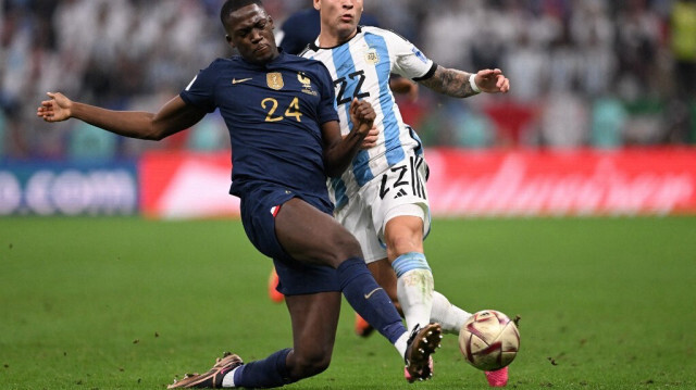 Ibrahima Konate lors de la finale de football de la Coupe du Monde 2022 au Qatar, le 18 décembre 2022.