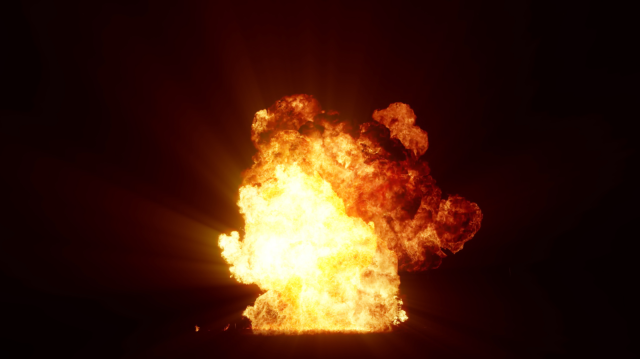 Explosion et incendie dans un dépôt d'une société pétrolière publique dans le sud de Tunis, en Tunisie, le 14 mars 2024.