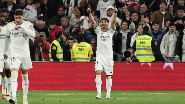 Brahim Diaz lors du match de football de la Liga opposant le Real Madrid à l'Atletico Madrid, au stade Santiago Bernabeu, le 4 février 2024.