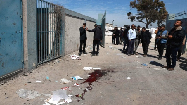 L'entrepôt et le centre de distribution de l'UNRWA après une frappe israélienne à Rafah, dans le sud de la bande de Gaza, le 13 mars 2024.