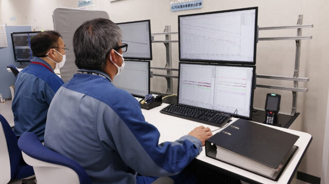 Salle de contrôle à distance de la centrale nucléaire de Fukushima Daiichi, Japon, le 27 août 2023.